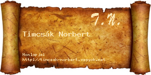 Timcsák Norbert névjegykártya