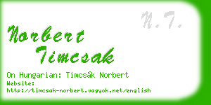 norbert timcsak business card