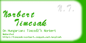 norbert timcsak business card